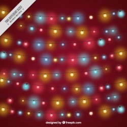 Strings with colorful christmas lights Vector | Free Download