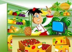 The fruit cartoon characters vector