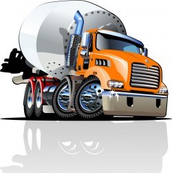 Turning cement tanker vector