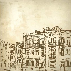 Urban landscape sketch vector