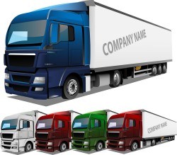 Various colors cartoon truck vector