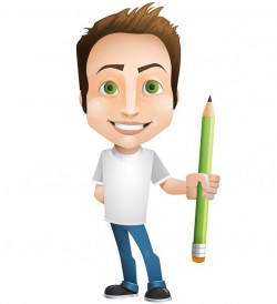 Vector Man Holding a Pencil – Vector Characters