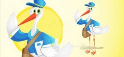 Vector Stork Postman – Vector Characters
