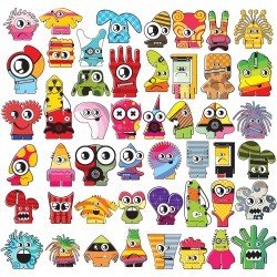 Vector zip vector cartoon monster