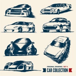 Vintage car racing and vector