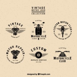 Vintage motor logos collection Vector | Free Download