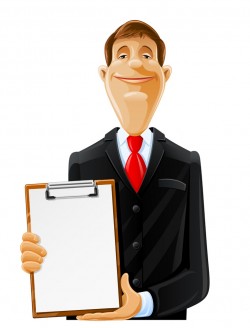 Vocational man holding a folder vector