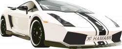 White high-end sports car vector