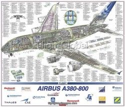 Airbus A380-800 Cutaway Poster