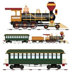 Ancient locomotive vector