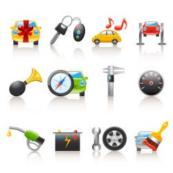 Automotive supplies button vector