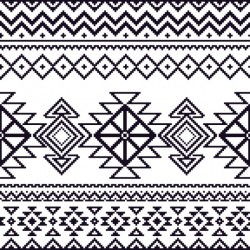 Aztec pattern, black and white