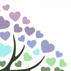 Background, tree, hearts