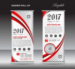 banner roll up flyer stand template vector 09