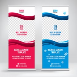 banner roll up flyer stand template vector 01
