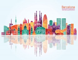 Barcelona city illustration vector