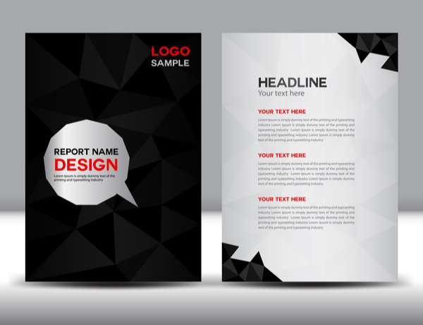 Black cover annual report template png