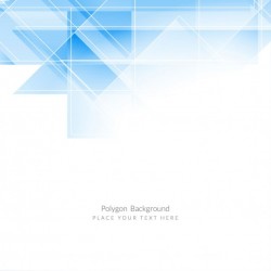 Blue and white background with geometric crystals