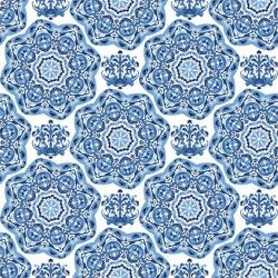 Blue damask seamless pattern