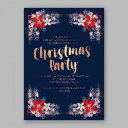 Blue wedding cards template with elegant flower vector 24