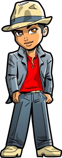 Boy wearing a hat cartoon vector