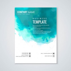 Brochure, turquoise watercolor