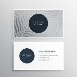 Business identity card template with abstract wavy lines