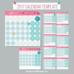 2017 calendar template with circles
