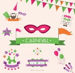 Carnival decorative elements vector pictures