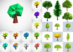 Cartoon trees vector geometry