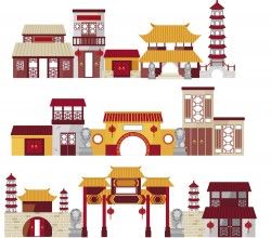 Chinese Classical Architecture illustration vector