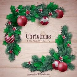 Christmas ornaments in realistic style