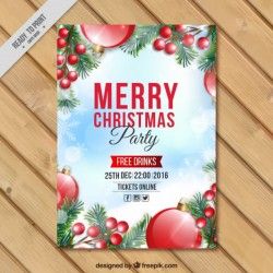 Christmas party brochure with decorative balls
