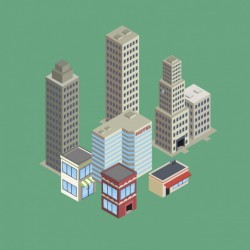 City buildings flat design