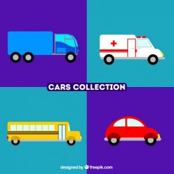 City vehicles in flat design