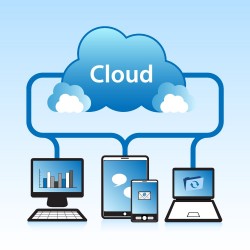 Cloud computing and computer phone icon vector