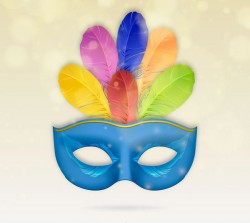 Colored feather masks vector pictures