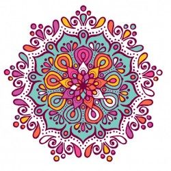 Colorful mandala with floral shapes