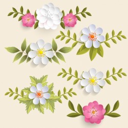 Decorative floral elements Vector | Premium Download