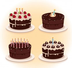 Delicious chocolate cake vector pictures