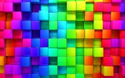 3D Blocks Rainbow Wallpaper