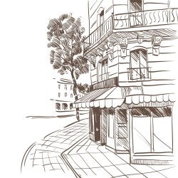 European streets and roads illustration