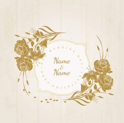Floral wedding invitation card vector
