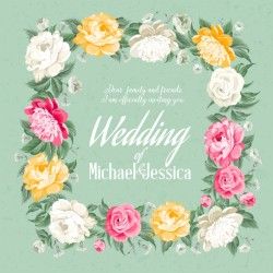 Floral wedding invitation