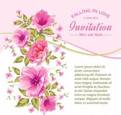 Floral wedding invitation