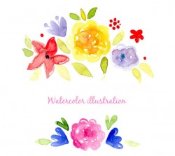 Fresh flowers watercolor