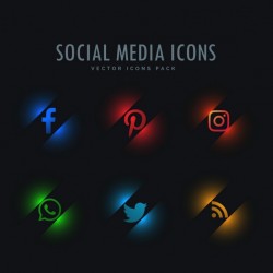 Futuristic icons, social networks