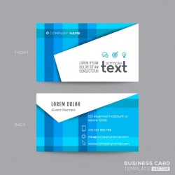 Geometric business card with blue lines