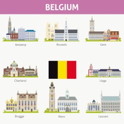 Belgium city illustration vector