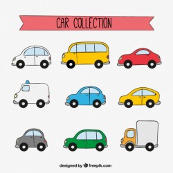 Great collection of hand-drawn vehicles